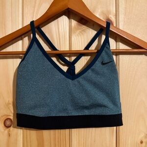Nike Women's Teal and Black Sports Bra